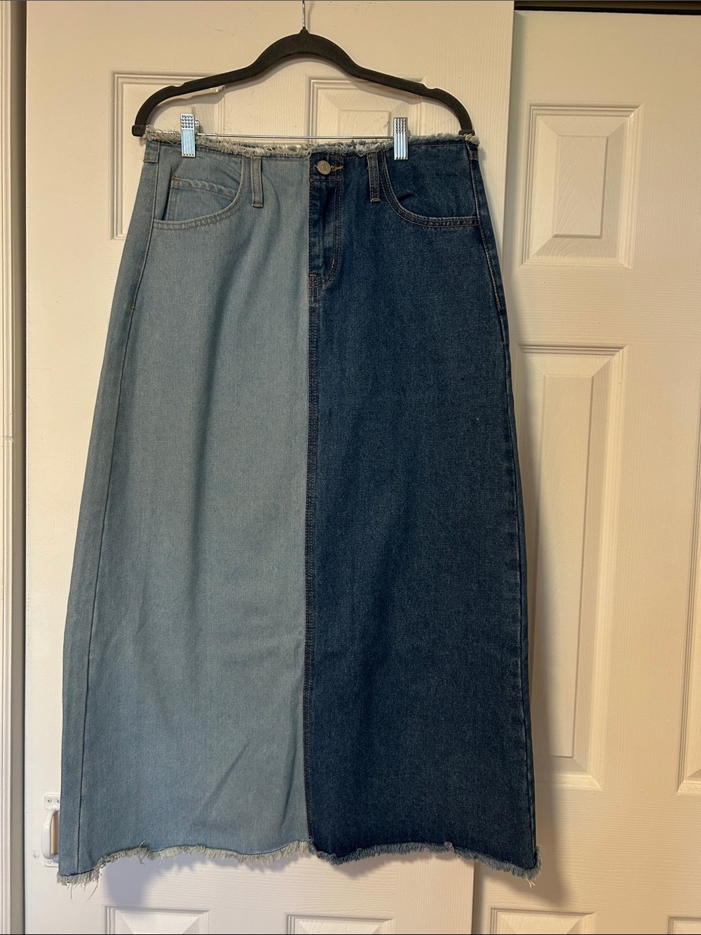 Another Girl Two Tone Denim Skirt